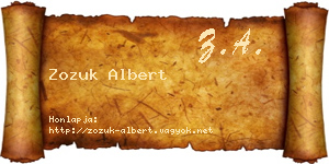 Zozuk Albert névjegykártya